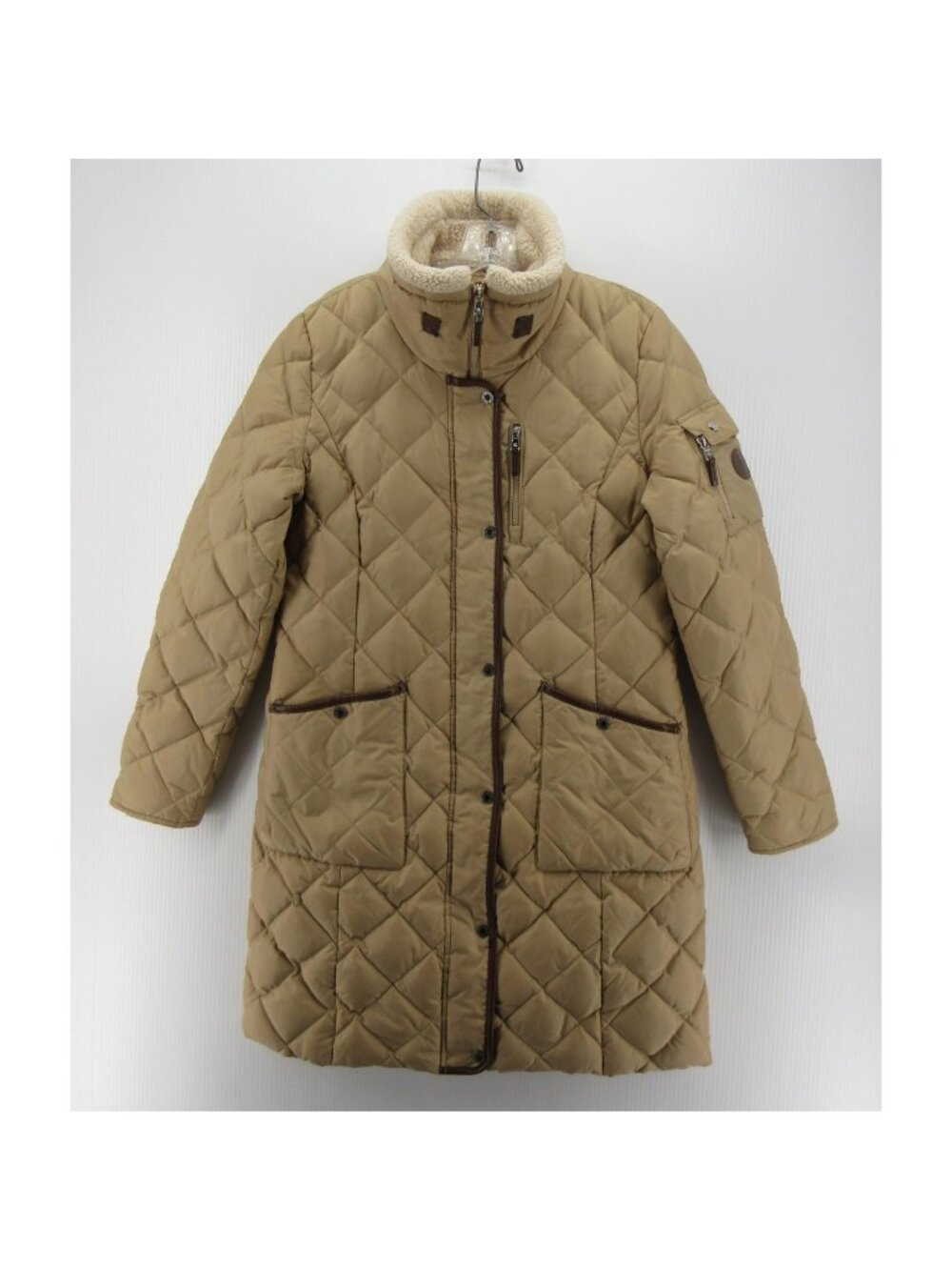 Lauren Ralph Lauren Jacket Small Down Puffer Parka Coat Sherpa Trim*